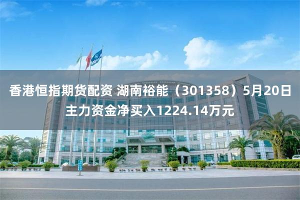 香港恒指期货配资 湖南裕能（301358）5月20日主力资金净买入1224.14万元