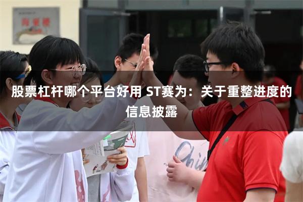 股票杠杆哪个平台好用 ST赛为：关于重整进度的信息披露