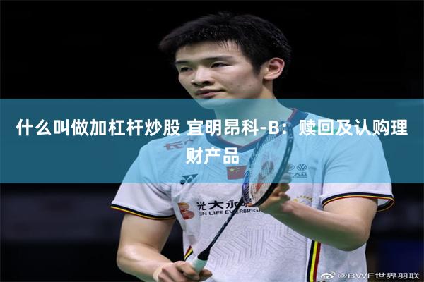 什么叫做加杠杆炒股 宜明昂科-B：赎回及认购理财产品