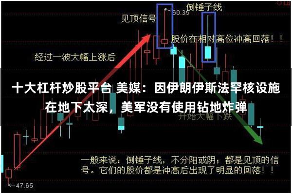 十大杠杆炒股平台 美媒：因伊朗伊斯法罕核设施在地下太深，美军没有使用钻地炸弹