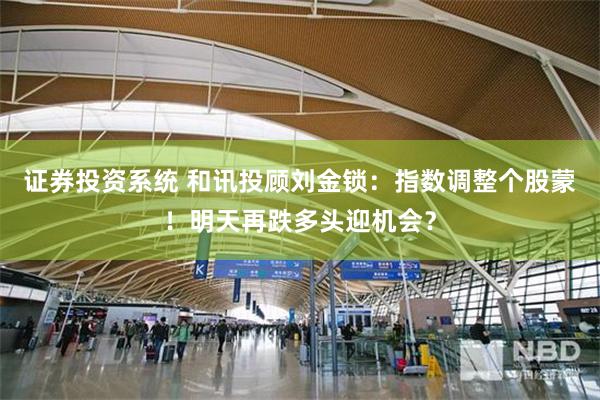 证券投资系统 和讯投顾刘金锁：指数调整个股蒙！明天再跌多头迎机会？