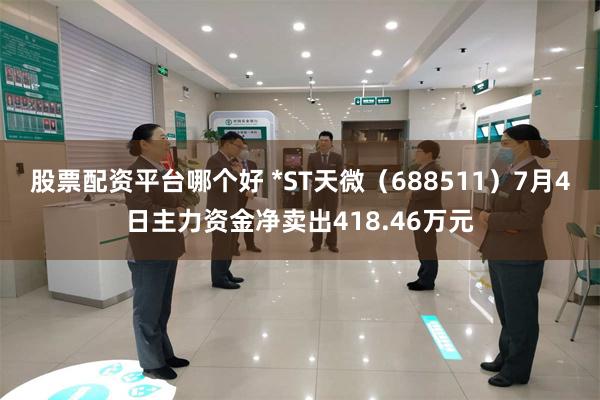 股票配资平台哪个好 *ST天微（688511）7月4日主力资金净卖出418.46万元