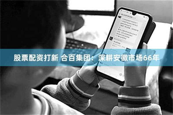 股票配资打新 合百集团：深耕安徽市场66年