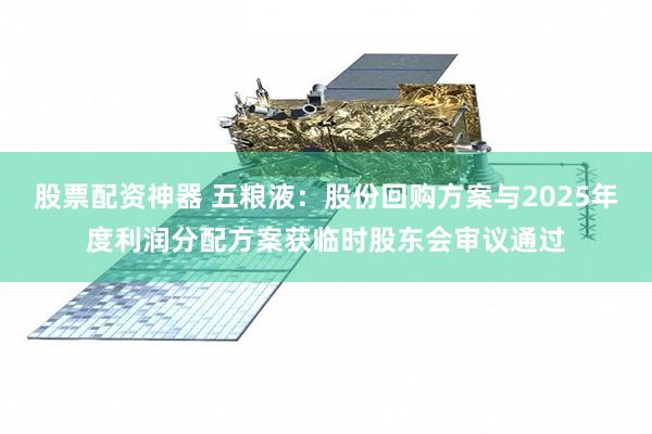 股票配资神器 五粮液：股份回购方案与2025年度利润分配方案获临时股东会审议通过