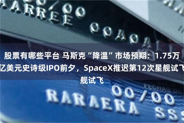 股票有哪些平台 马斯克“降温”市场预期：1.75万亿美元史诗级IPO前夕，SpaceX推迟第12次星舰试飞