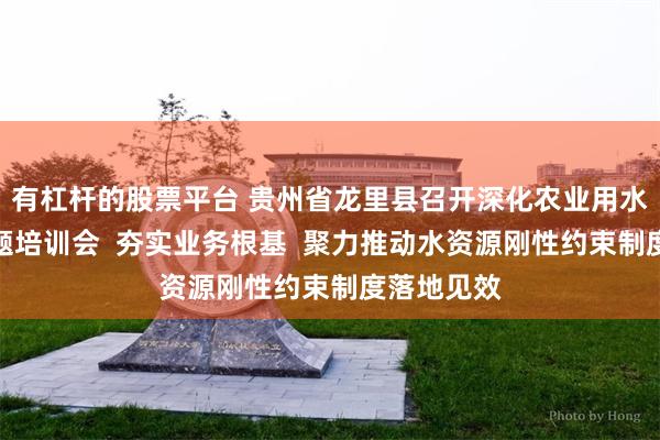 有杠杆的股票平台 贵州省龙里县召开深化农业用水权改革专题培训会  夯实业务根基  聚力推动水资源刚性约束制度落地见效