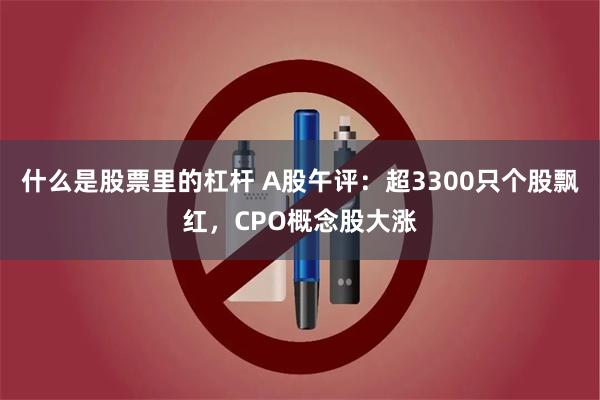 什么是股票里的杠杆 A股午评：超3300只个股飘红，CPO概念股大涨