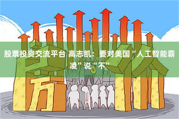 股票投资交流平台 高志凯：要对美国“人工智能霸凌”说“不”