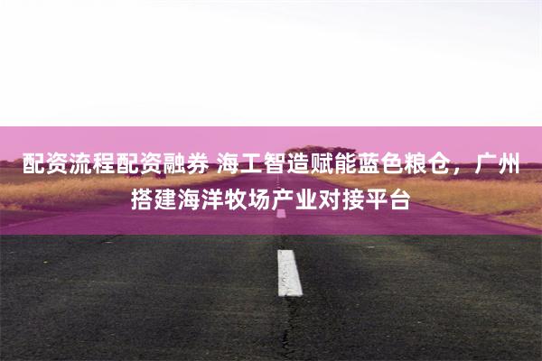 配资流程配资融券 海工智造赋能蓝色粮仓，广州搭建海洋牧场产业对接平台