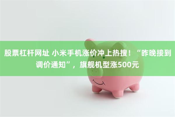 股票杠杆网址 小米手机涨价冲上热搜！“昨晚接到调价通知”，旗舰机型涨500元
