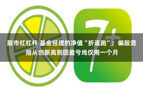 股市杠杠杆 基金经理的净值“折返跑”：偏股混指从创新高到回盈亏线仅用一个月