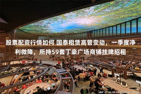 股票配资行情如何 国泰租赁高管变动,一季度净利微降,所持59套丁豪广场商铺挂牌招租