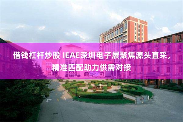 借钱杠杆炒股 IEAE深圳电子展聚焦源头直采，精准匹配助力供需对接