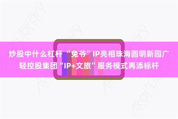 炒股中什么杠杆 “兔爷”IP亮相珠海圆明新园　广轻控股集团“IP+文旅”服务模式再添标杆