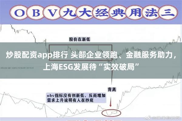 炒股配资app排行 头部企业领跑、金融服务助力，上海ESG发展待“实效破局”